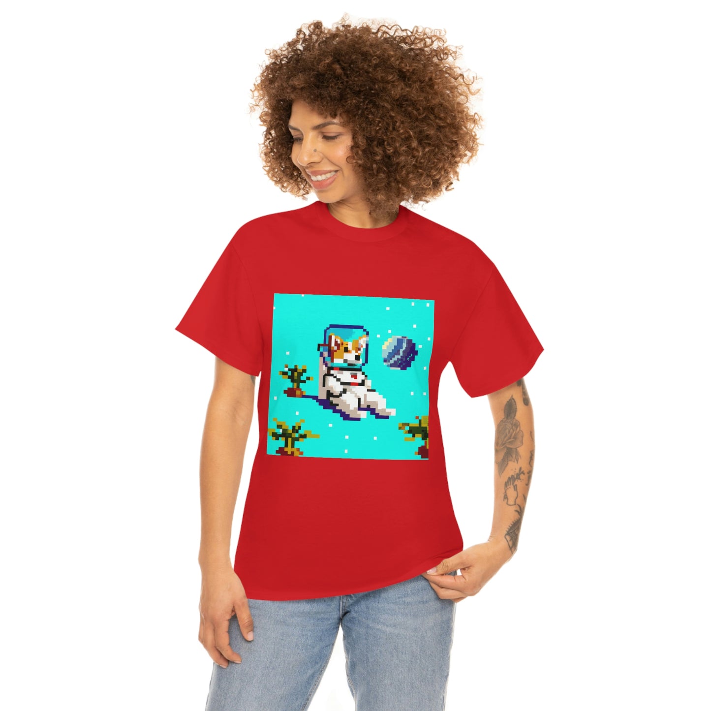 Corgi Spacedog Pixel Tshirt