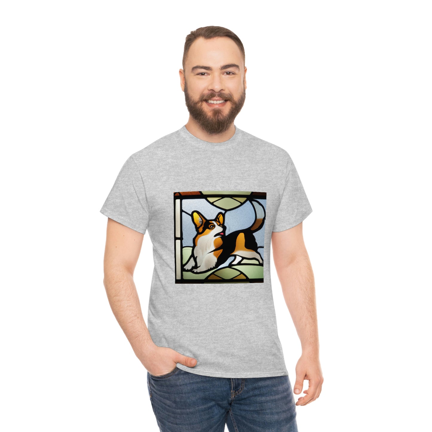 Corgi Stained Glass with Tail Tshirt