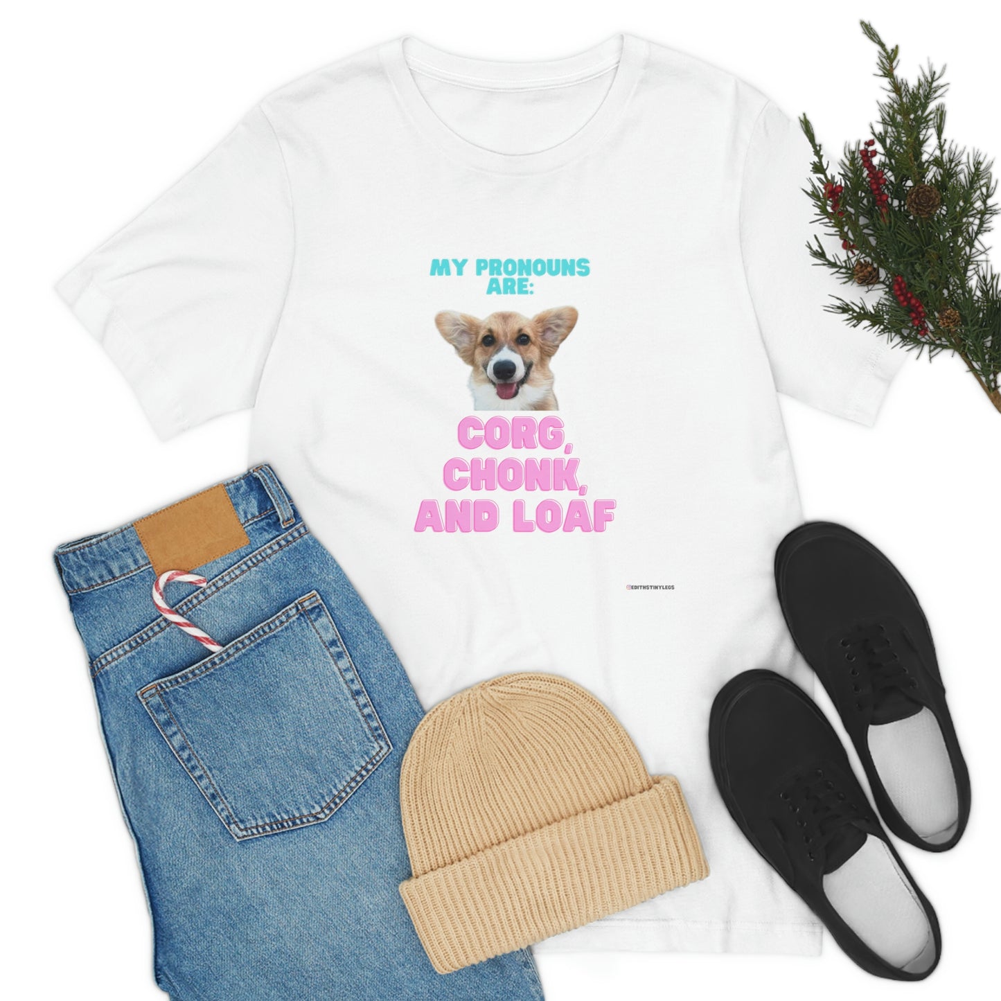 Corgi Pronoun Non-gender Specific T-shirt