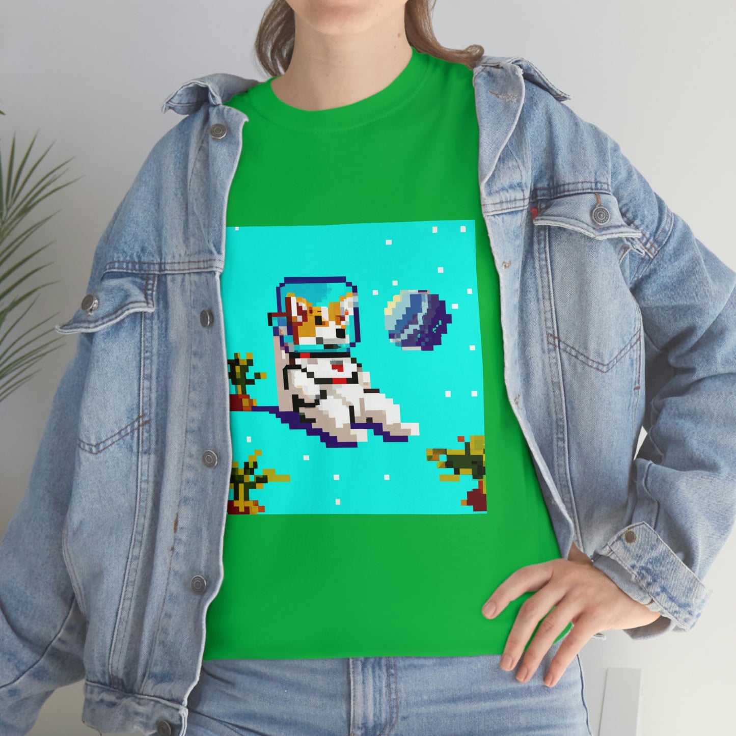 Corgi Spacedog Pixel Tshirt