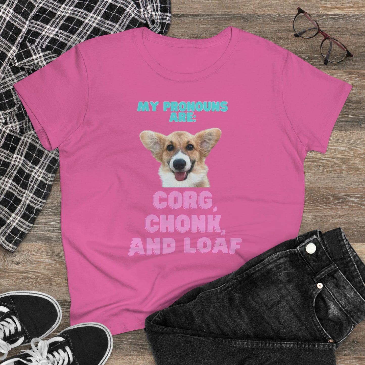 Women's Corgi Pronoun Tshirt