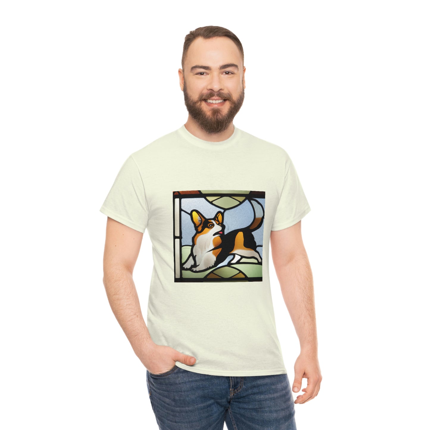 Corgi Stained Glass with Tail Tshirt