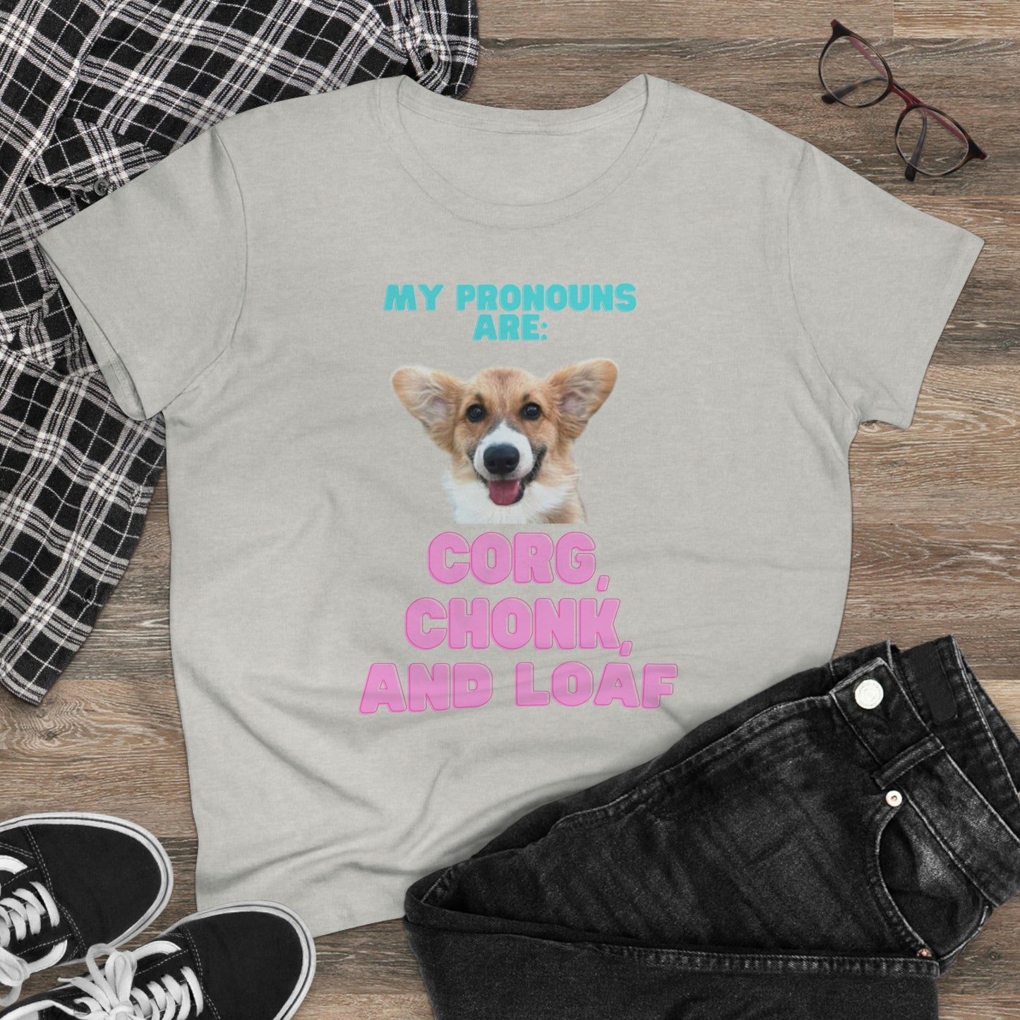 Women's Corgi Pronoun Tshirt