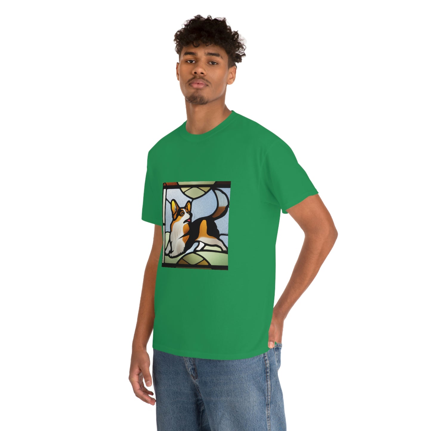 Corgi Stained Glass with Tail Tshirt