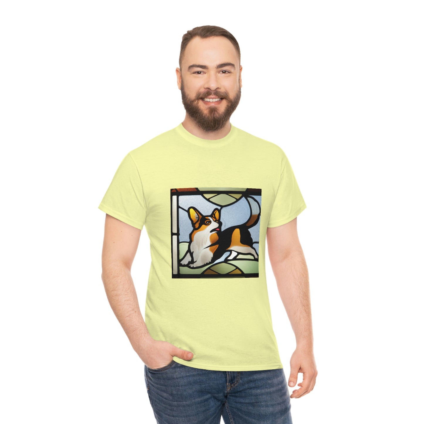 Corgi Stained Glass with Tail Tshirt