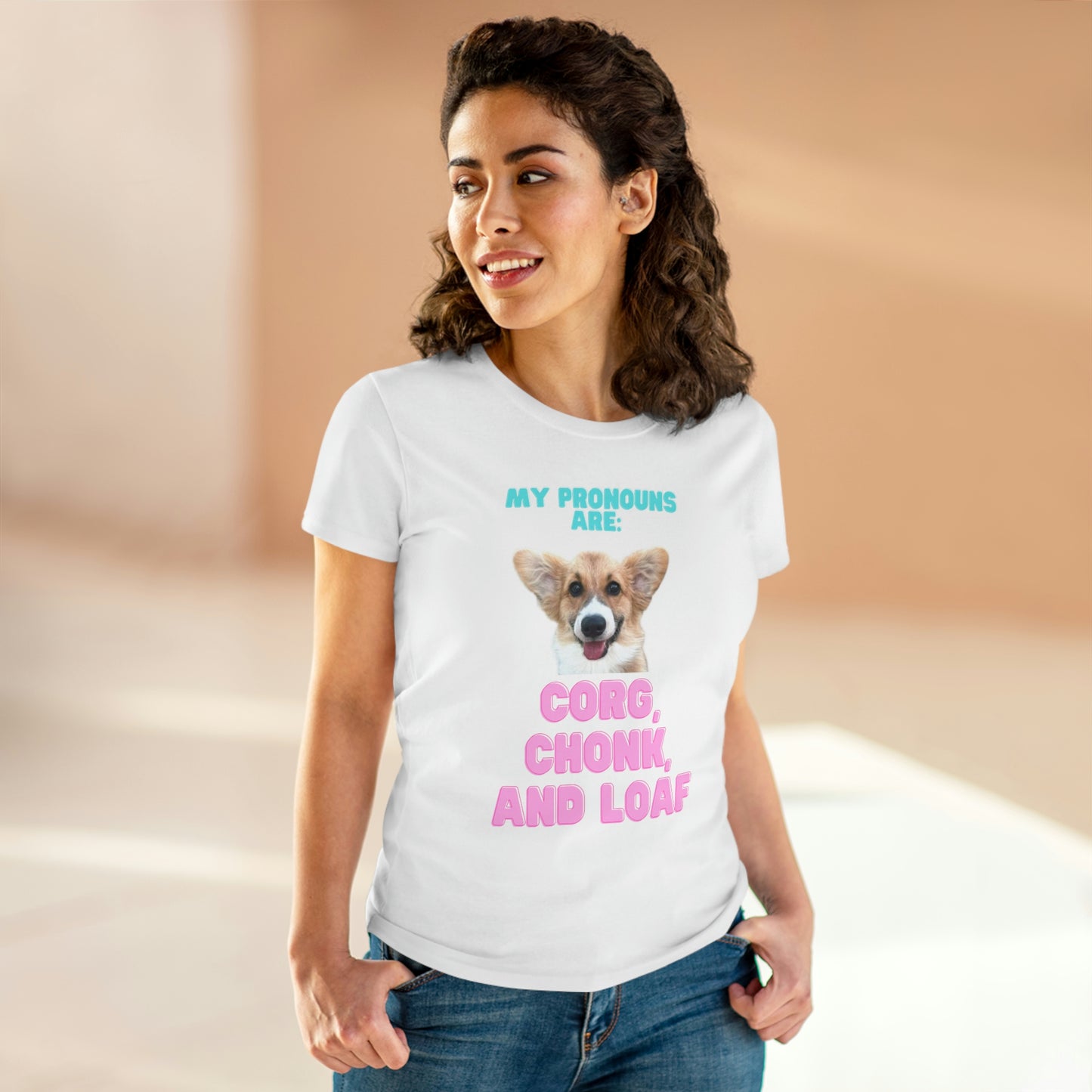 Women's Corgi Pronoun Tshirt