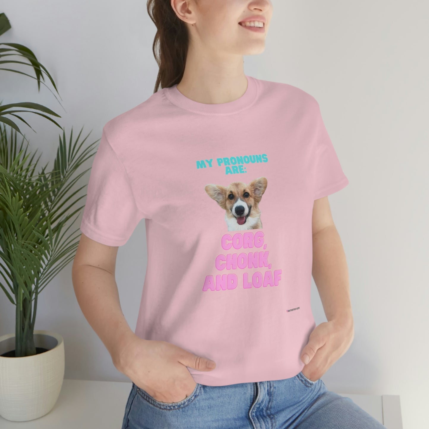 Corgi Pronoun Non-gender Specific T-shirt