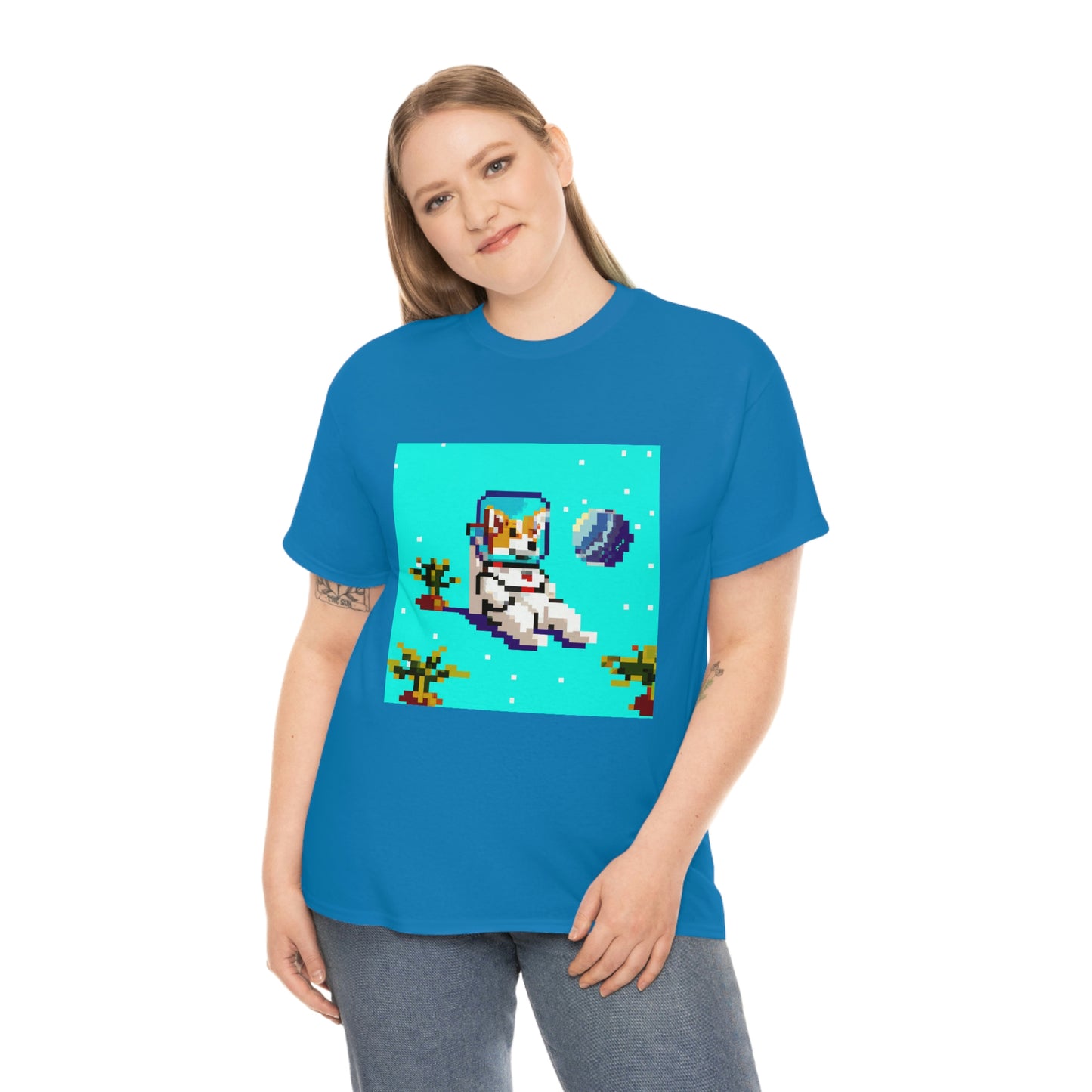 Corgi Spacedog Pixel Tshirt