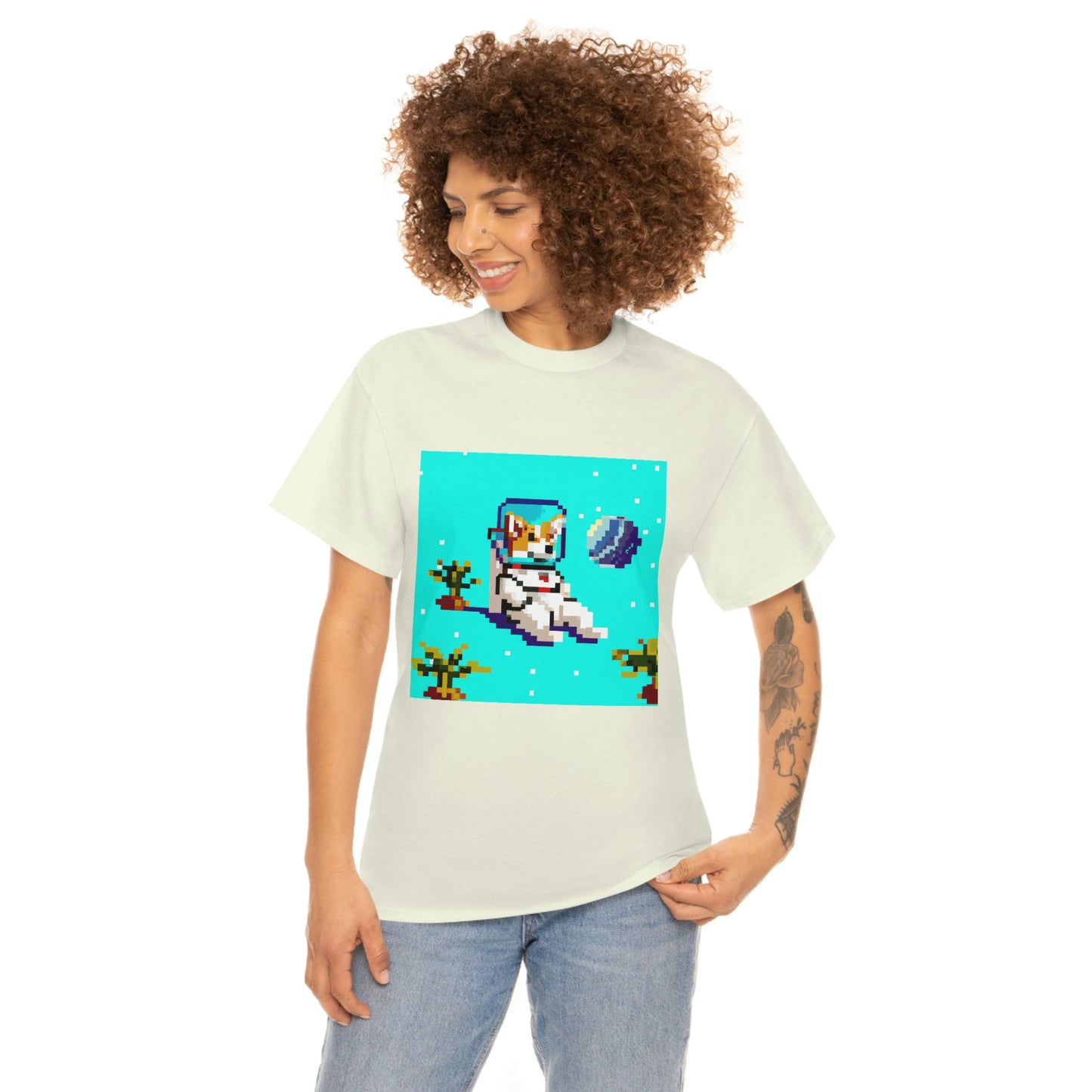 Corgi Spacedog Pixel Tshirt